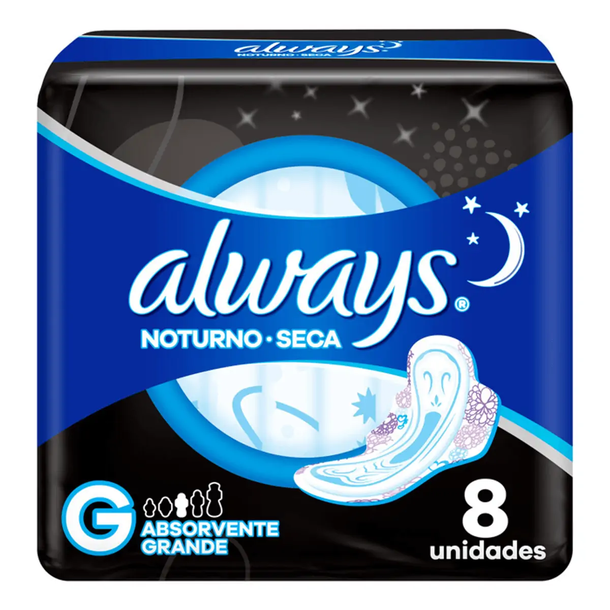 ABSORVENTE ALWAYS SECA COM 8 UNIDADES