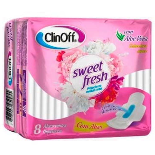 ABSORVENTE CLIN-OFF COM ABAS COM 8 UNIDADES