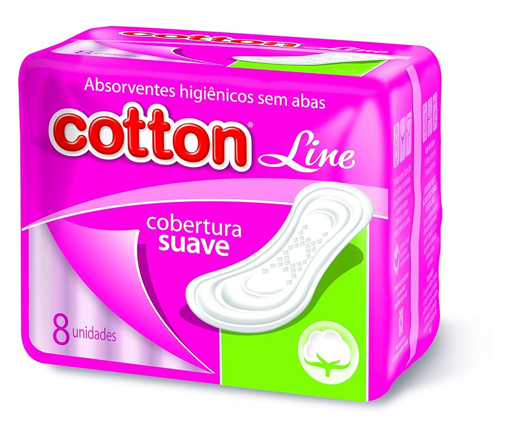 ABSORVENTE COTTON LINE SUAVE COM 8 UNIDADES
