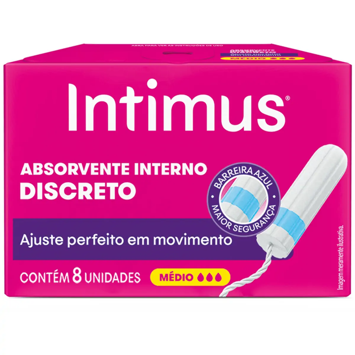 ABSORVENTE INTERNO INTIMUS MEDIO COM 8 UNIDADES