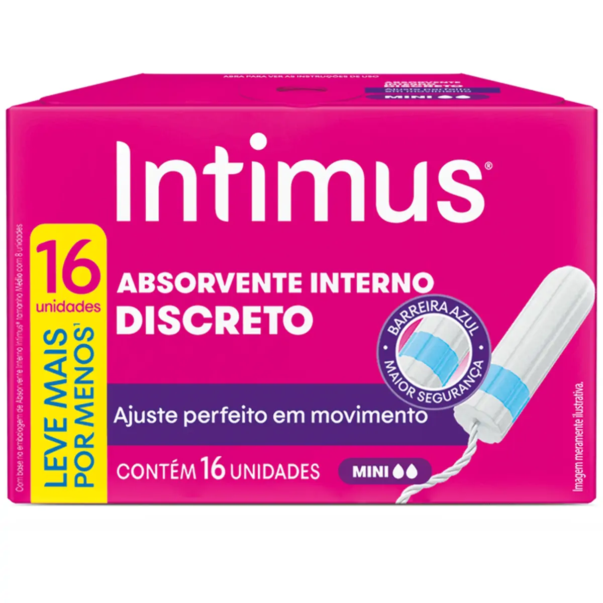 ABSORVENTE INTERNO INTIMUS MINI LEVE 16 PAGUE 15