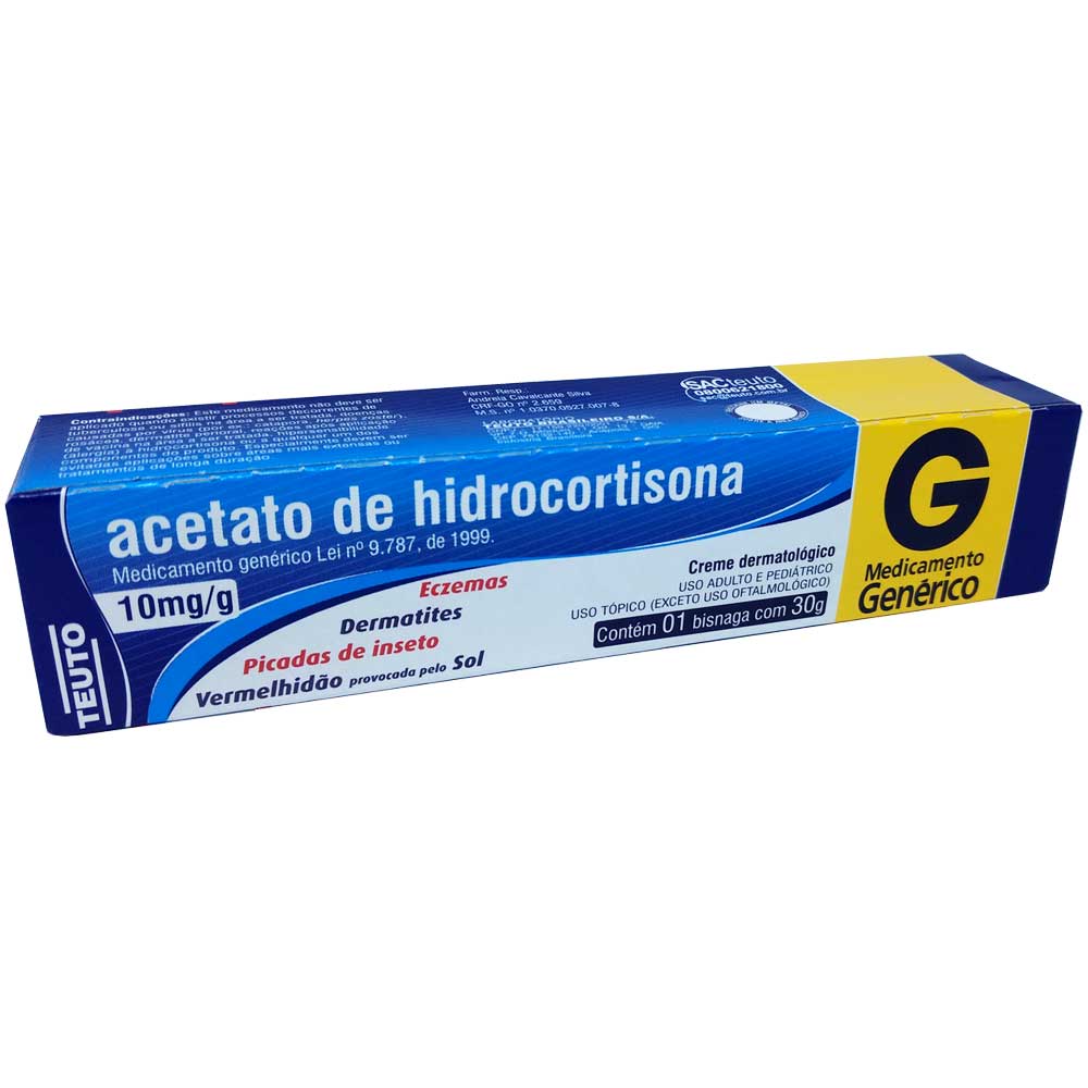 ACETATO DE HIDROCORTISONA 10MG/G CREME DERMATOLOGICO 30G TEUTO