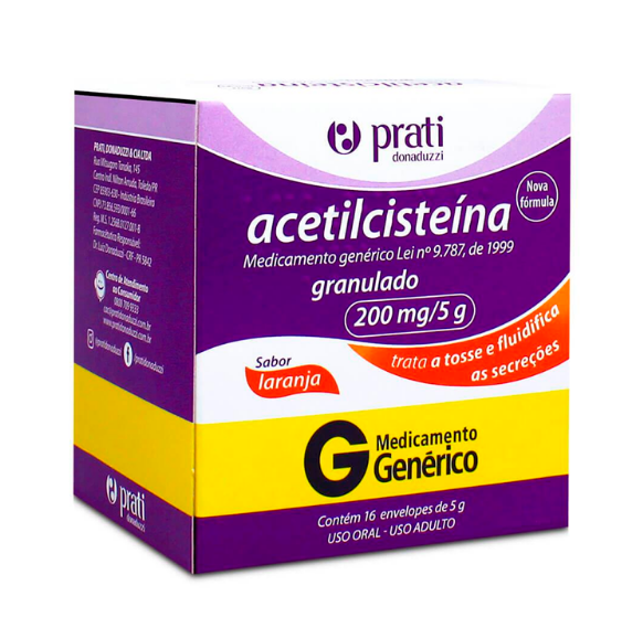 ACETILCISTEINA 40MG/G GRANULADO 16 ENVELOPES 5G PRATI DONADUZZI