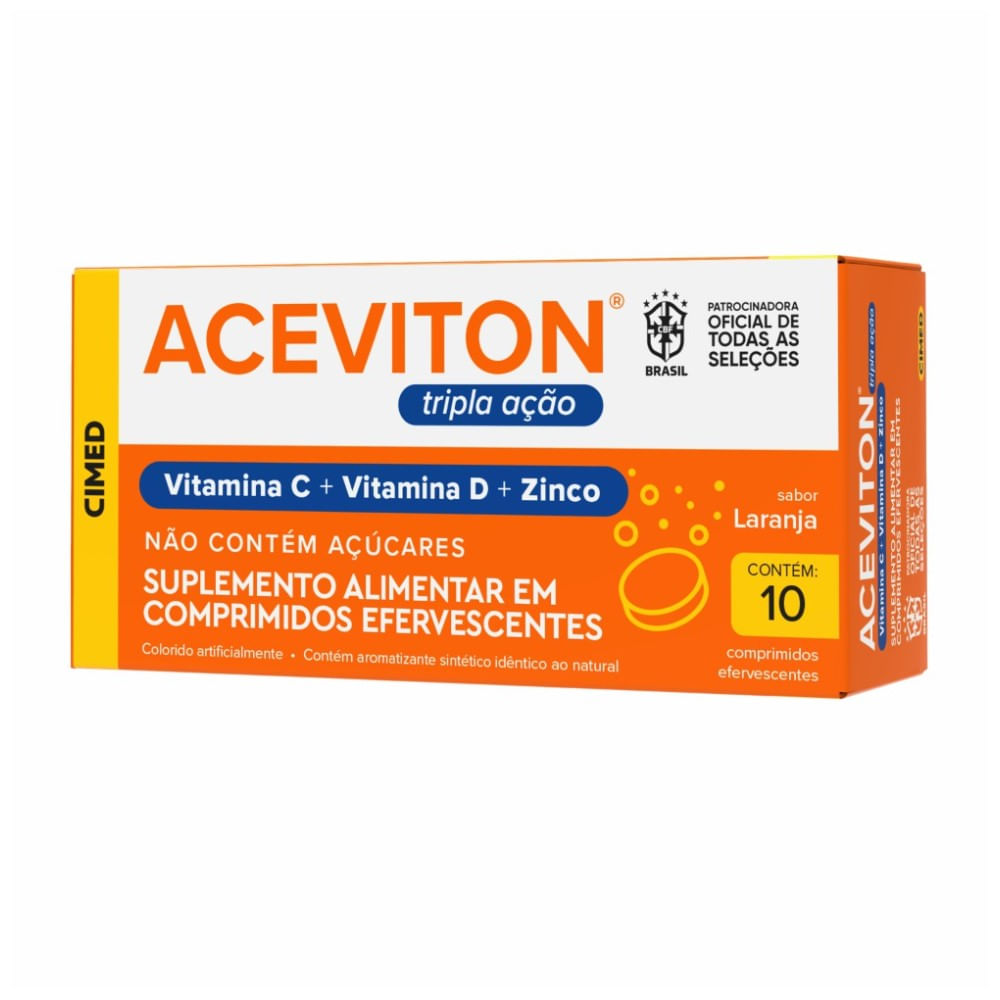 ACEVITON TRIPLA ACAO COM 10 COMPRIMIDOS EFERVESCENTES CIMED