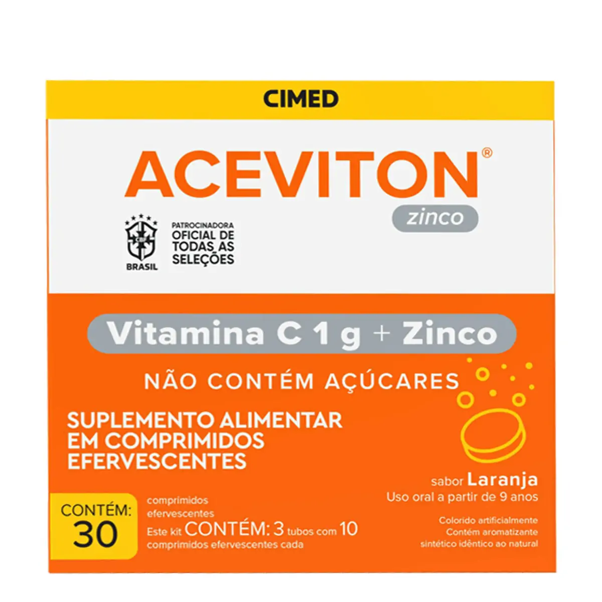 ACEVITON ZINCO COM 30 COMPRIMIDOS EFERVESCENTES CIMED