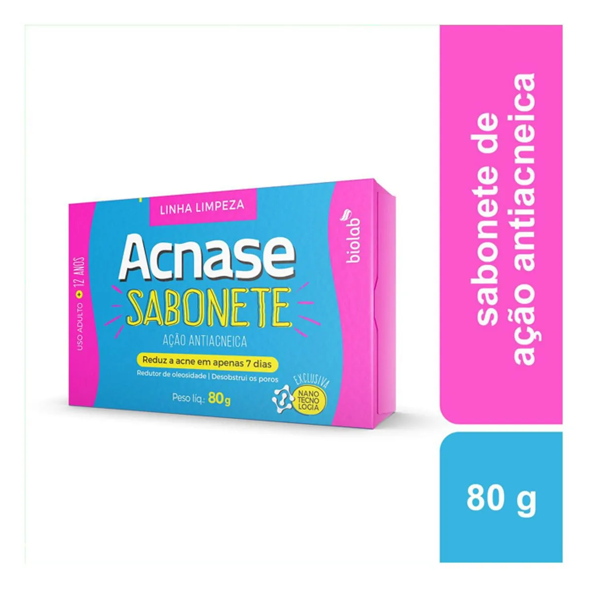 ACNASE CLEAN SABONETE ANTIACNE 80G BIOLAB