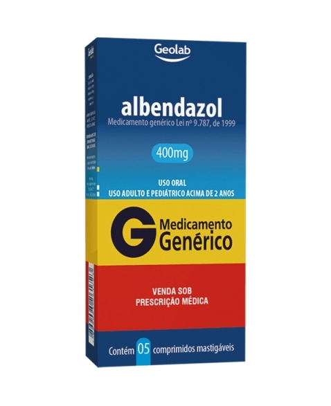 ALBENDAZOL 400MG COM 5 COMPRIMIDOS GEOLAB