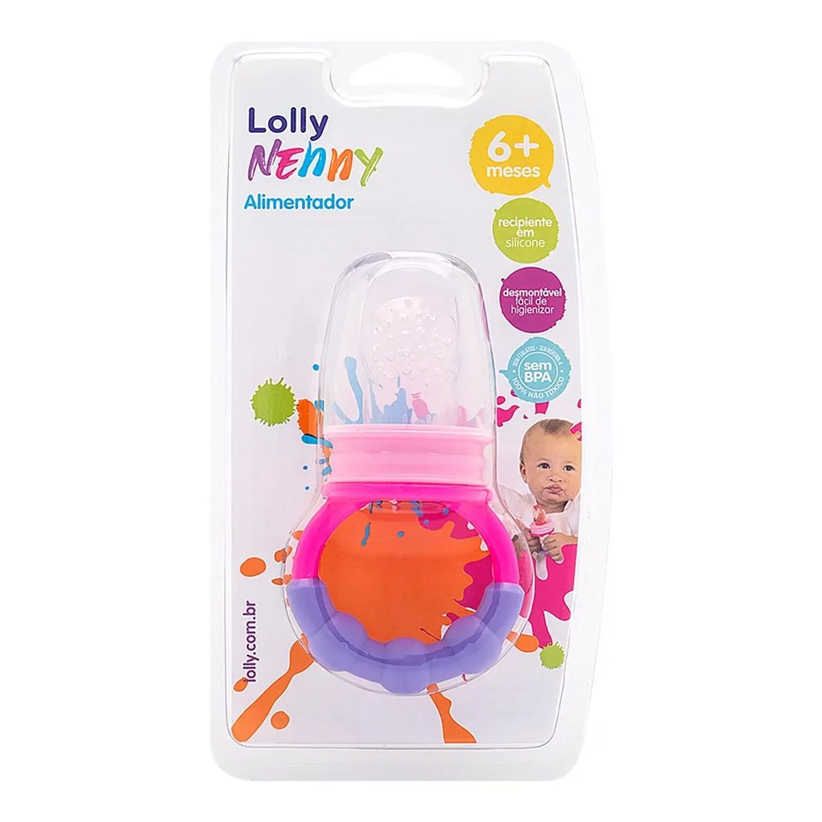 ALIMENTADOR INFANTIL SILICONE ROSA LOLLY