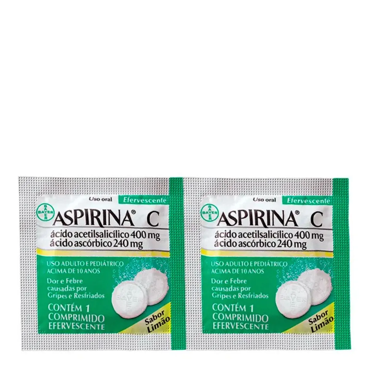 ASPIRINA C EFERVESCENTE 400MG+240MG SABOR LIMAO BAYER