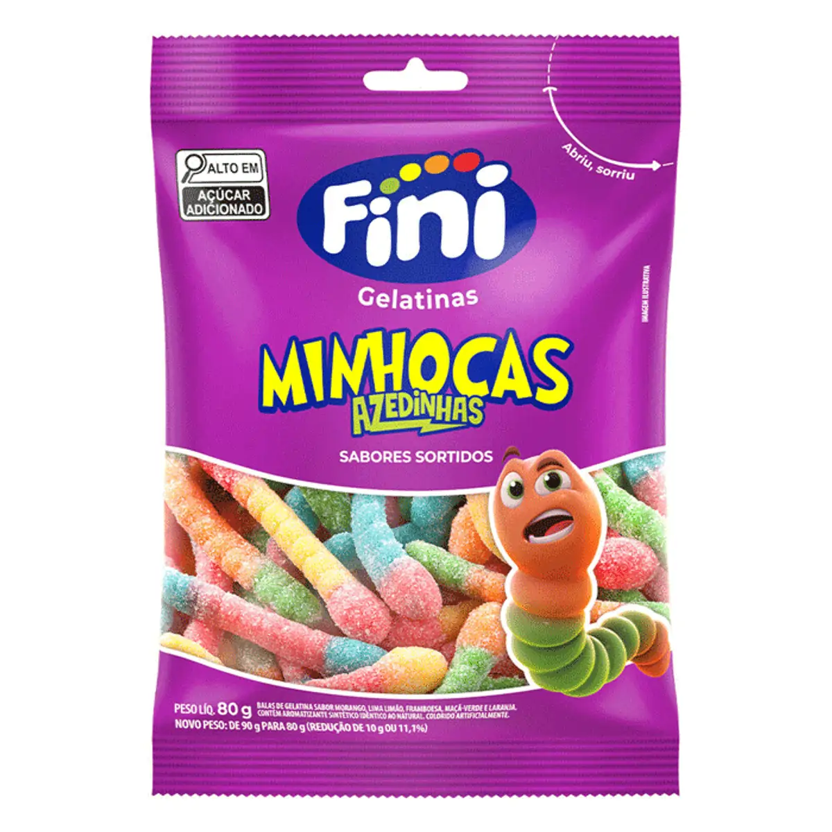 Thumbnail de BALA FINI GELATINA MINHOCAS CITRICAS 90G