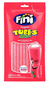 BALA FINI REGALIZ TUBES MORANGO 80G