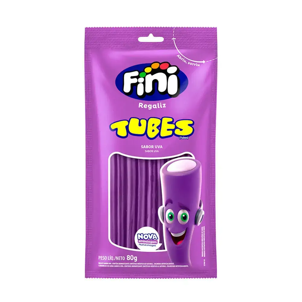 Thumbnail de BALA FINI TUBES UVA BRILHO 80G