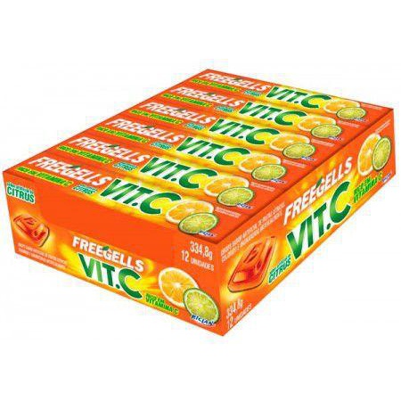 BALA FREEGELLS PLAY VITAMINA C DISPLAY COM 36 UNIDADES