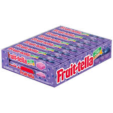 BALA MASTIGAVEL FRUITTELLA BLUEBERRY DISPLAY COM 16 UNIDADES