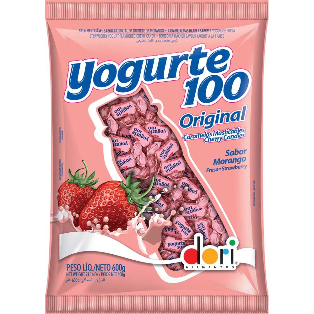 BALA YOGURTE 100 MORANGO 600G