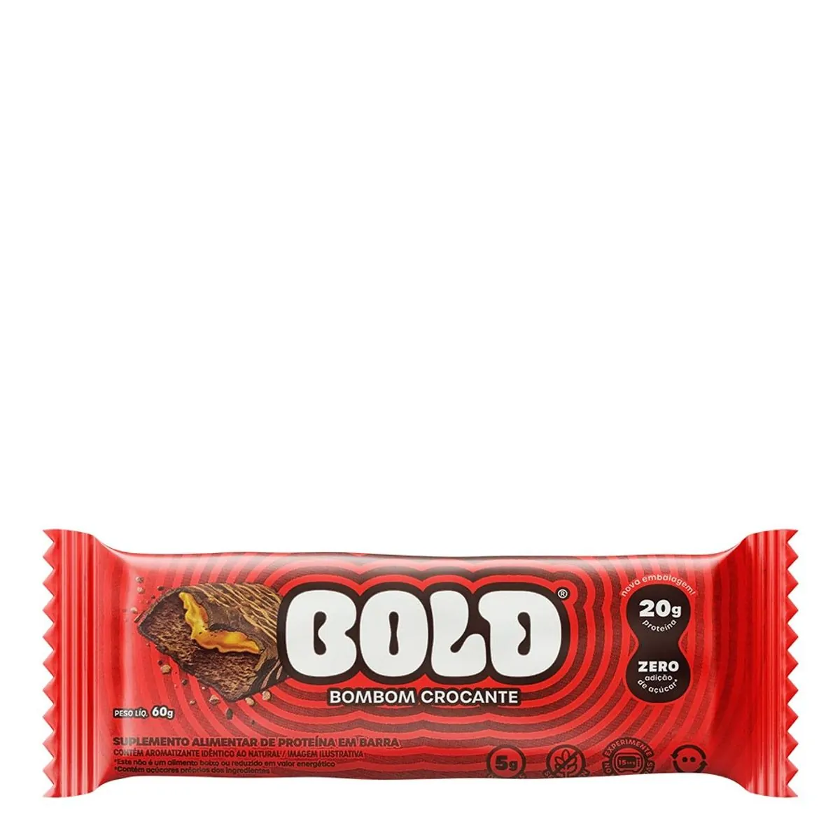 BARRA DE PROTEINA BOLD BOMBOM CROCANTE 60G