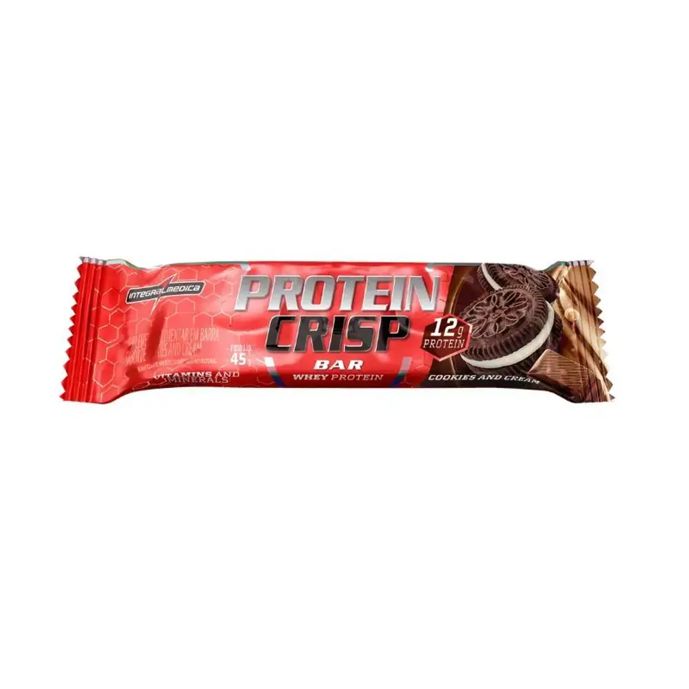 BARRA DE PROTEINA INTEGRALMEDICA PROTEIN CRISP SABOR COOKIES AND CREAM 45G