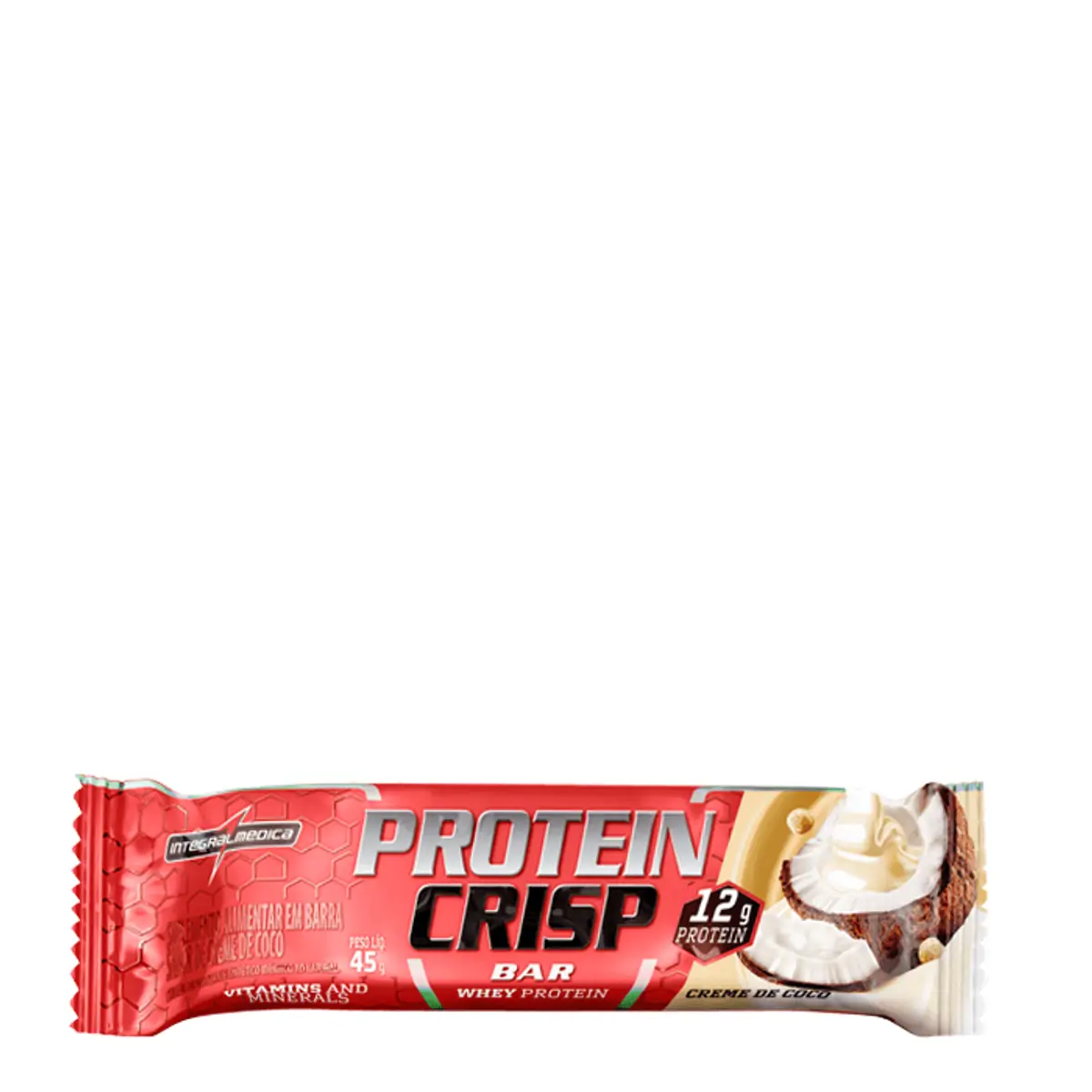 BARRA DE PROTEINA INTEGRALMEDICA PROTEIN CRISP SABOR CREME DE COCO 45G