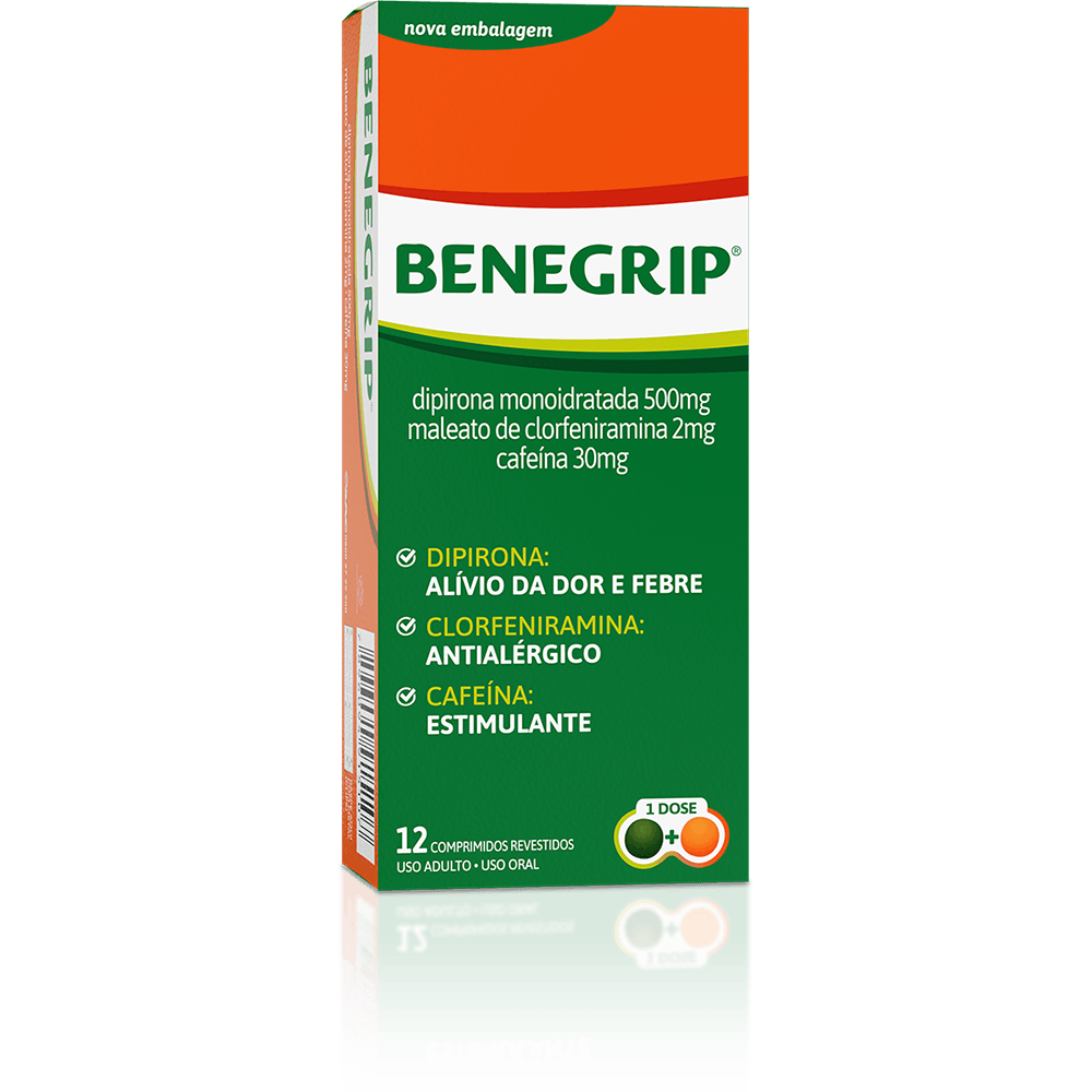 Thumbnail de BENEGRIP COM 12 COMPRIMIDOS (6 VERDES + 6 AMARELOS) COSMED