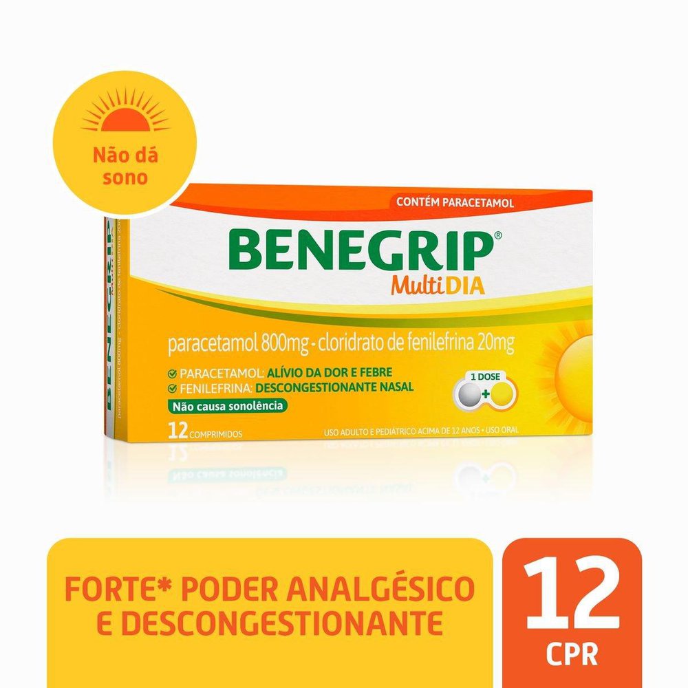 BENEGRIP MULTI DIA 800MG+20MG COM 12 COMPRIMIDOS COSMED