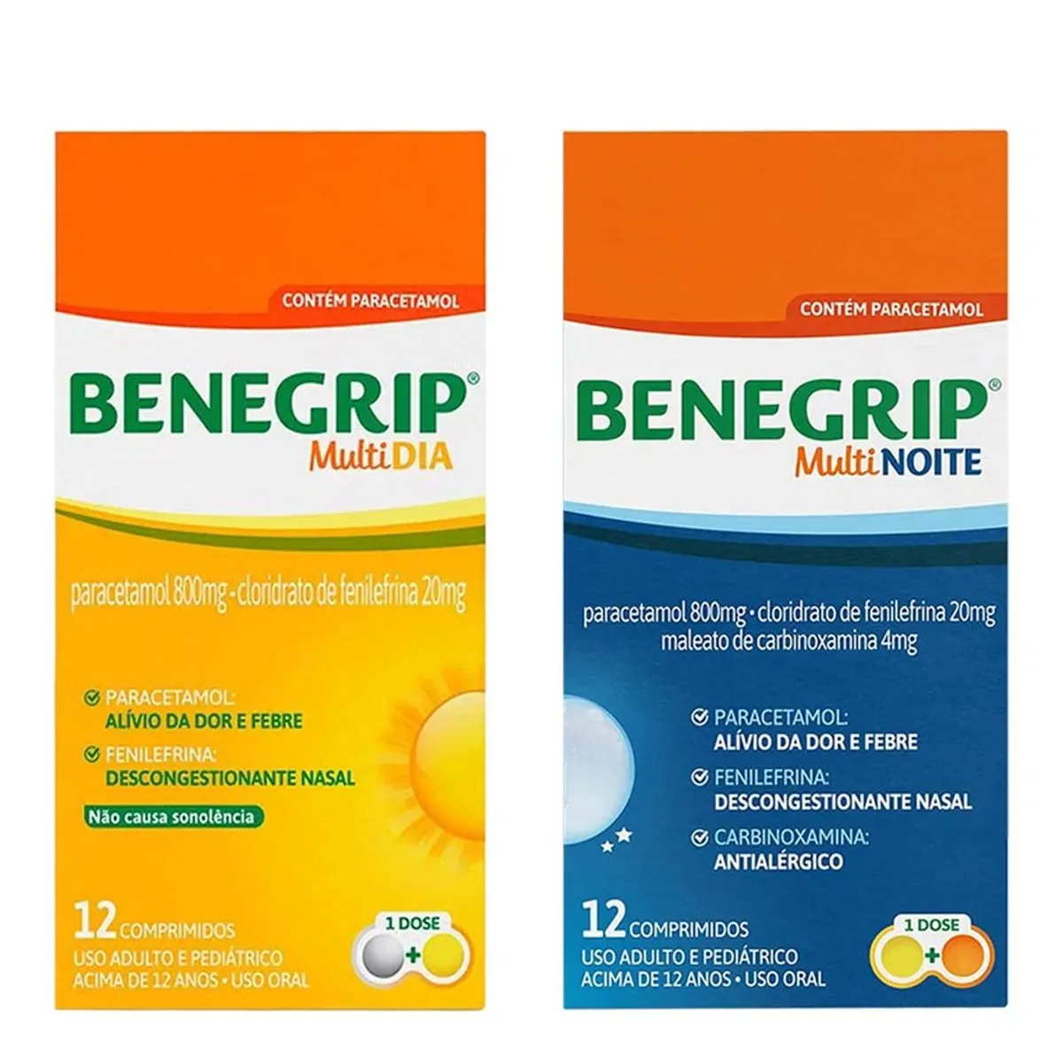 Thumbnail de BENEGRIP MULTI DIA 800MG+20MG COM 12 COMPRIMIDOS COSMED