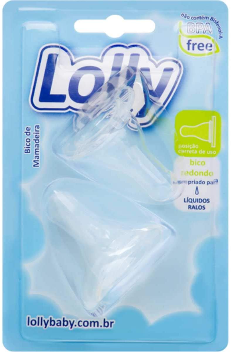 BICO DE MAMADEIRA LOLLY SILICONE REDONDO TAMANHO 2