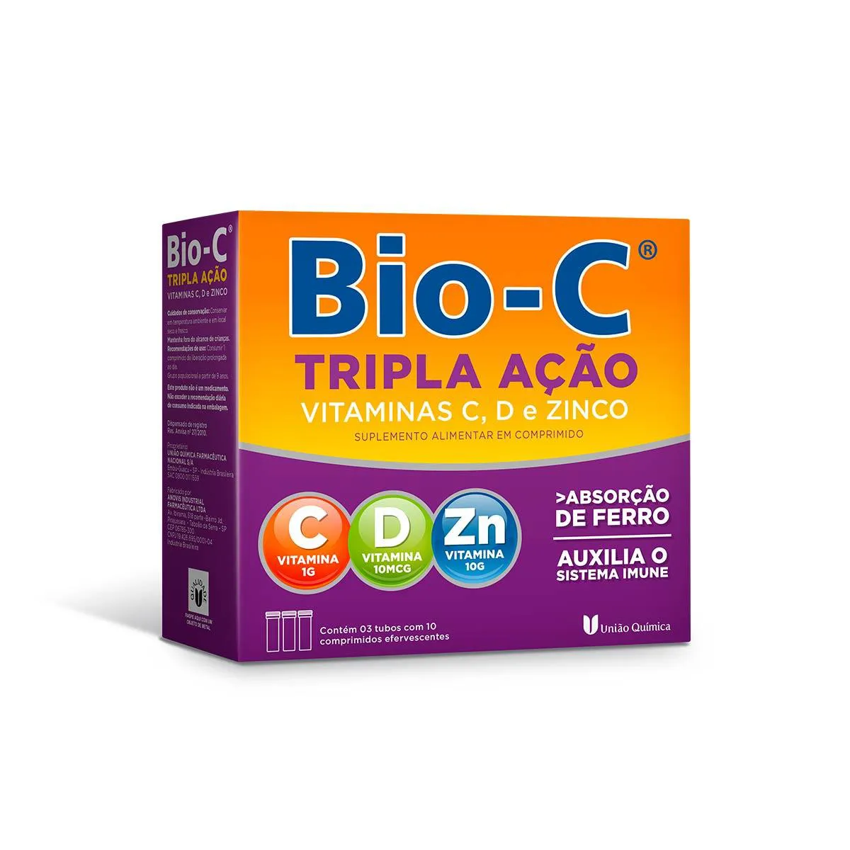Thumbnail de BIO-C TRIPLA ACAO EFERVESCENTE COM 30 COMPRIMIDOS UNIAO QUIMICA