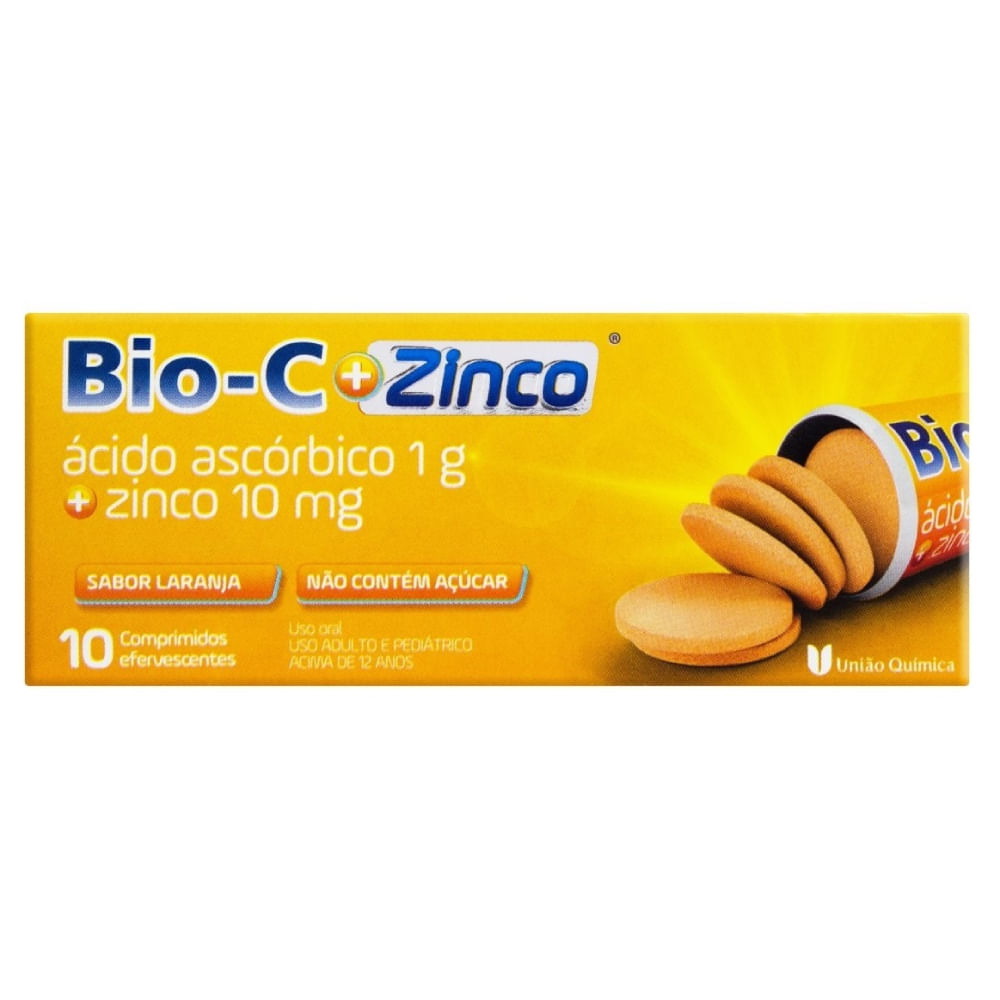 BIO C ZINCO EFERVESCENTE COM 10 COMPRIMIDOS UNIAO QUIMICA