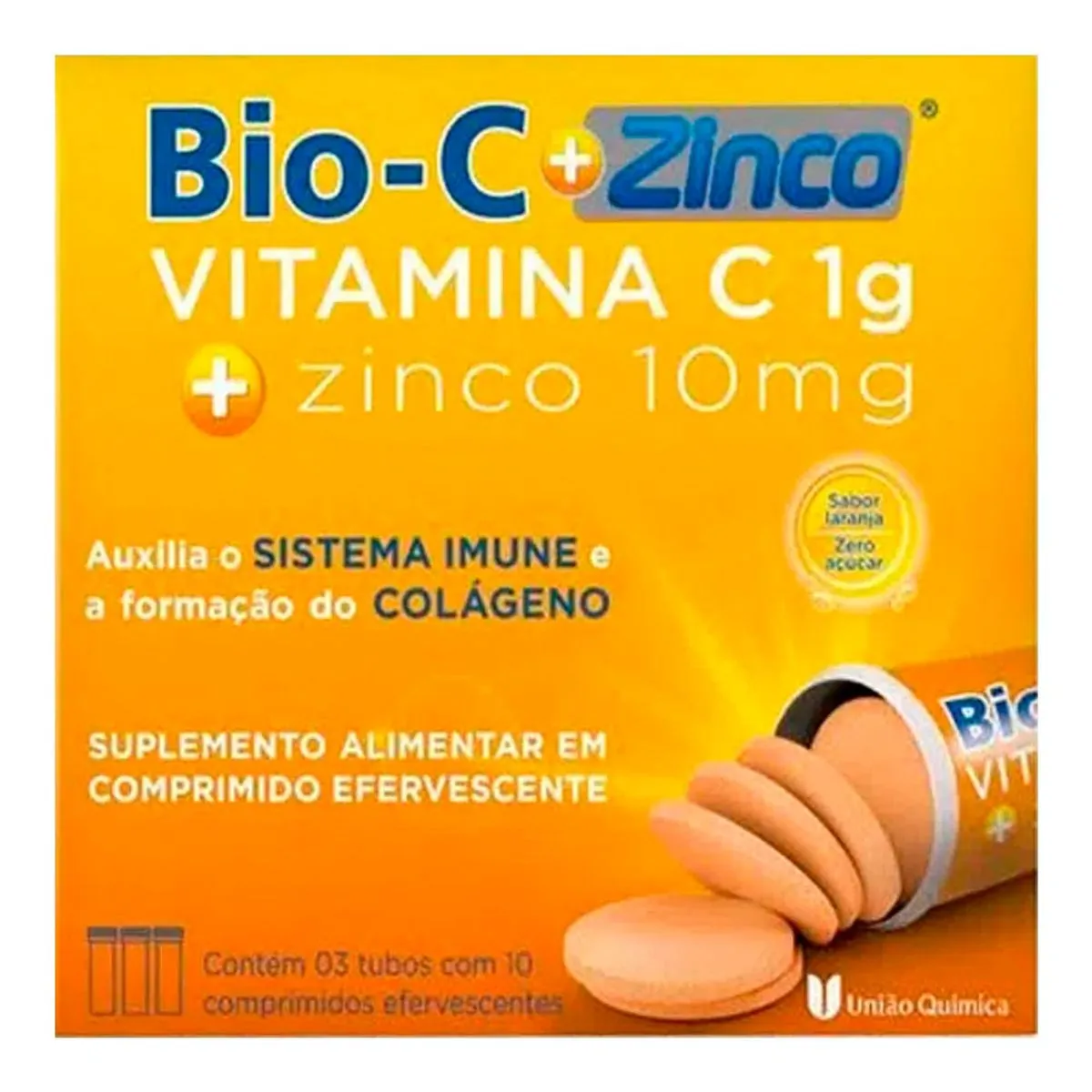 BIO C ZINCO EFERVESCENTE COM 30 COMPRIMIDOS UNIAO QUIMICA