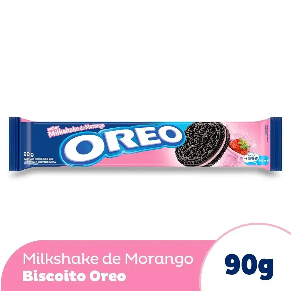 Thumbnail de BISCOITO OREO MORANGO 90G PACOTE COM 48