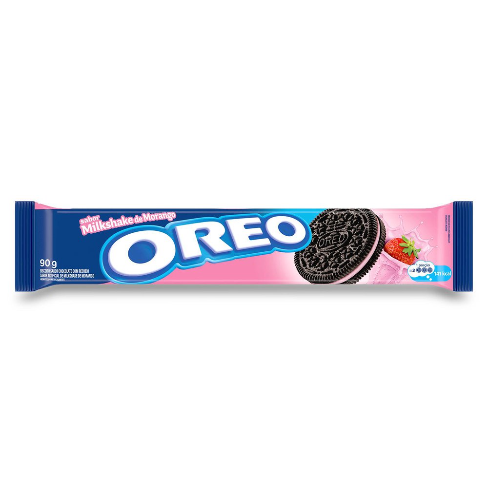 BISCOITO OREO MORANGO 90G PACOTE COM 48