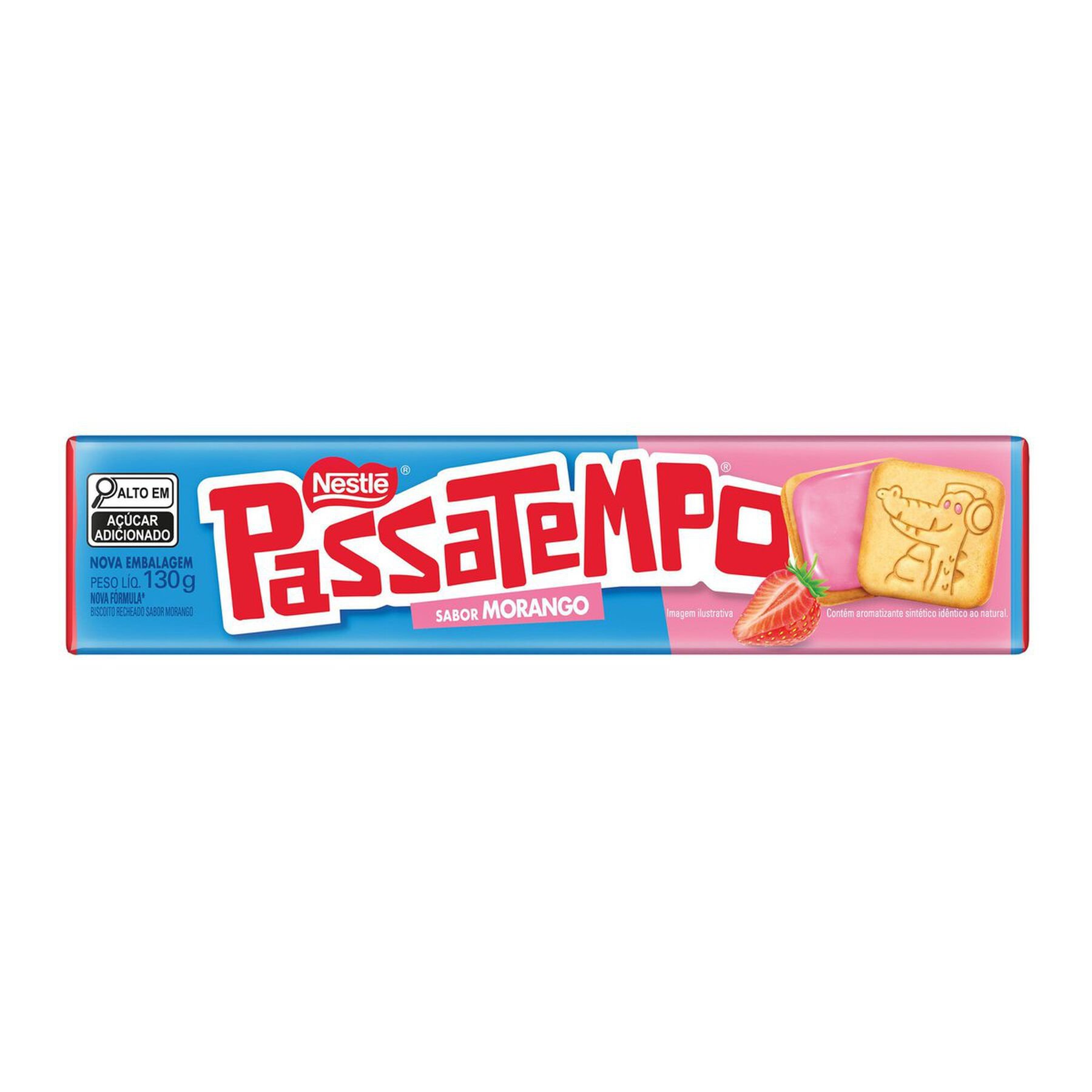 BISCOITO PASSATEMPO MORANGO 130G NESTLE