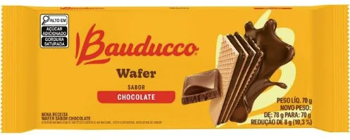 BISCOITO WAFER BAUDUCCO CHOCOLATE 70G