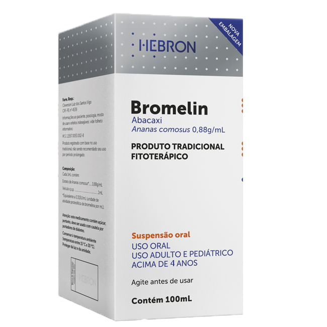 BROMELIN SUSPENSAO ORAL 100ML HEBRON