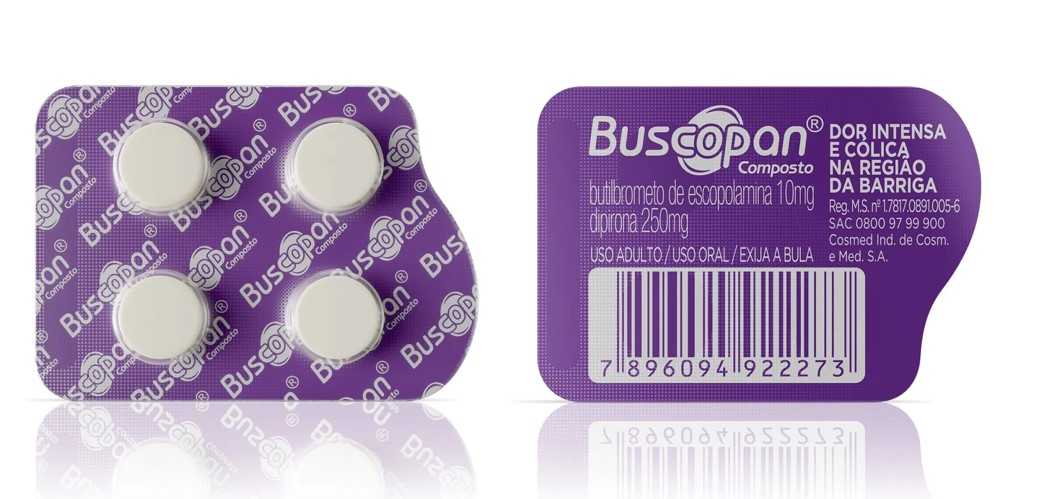 BUSCOPAN 10MG+250MG COM 4 COMPRIMIDOS COSMED