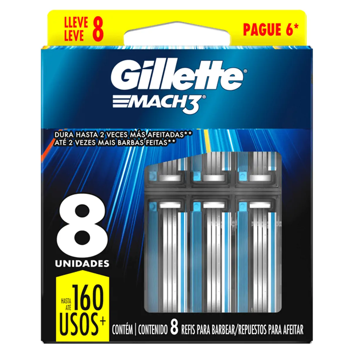 CARGA GILLETTE MACH3 COM 8 UNIDADES