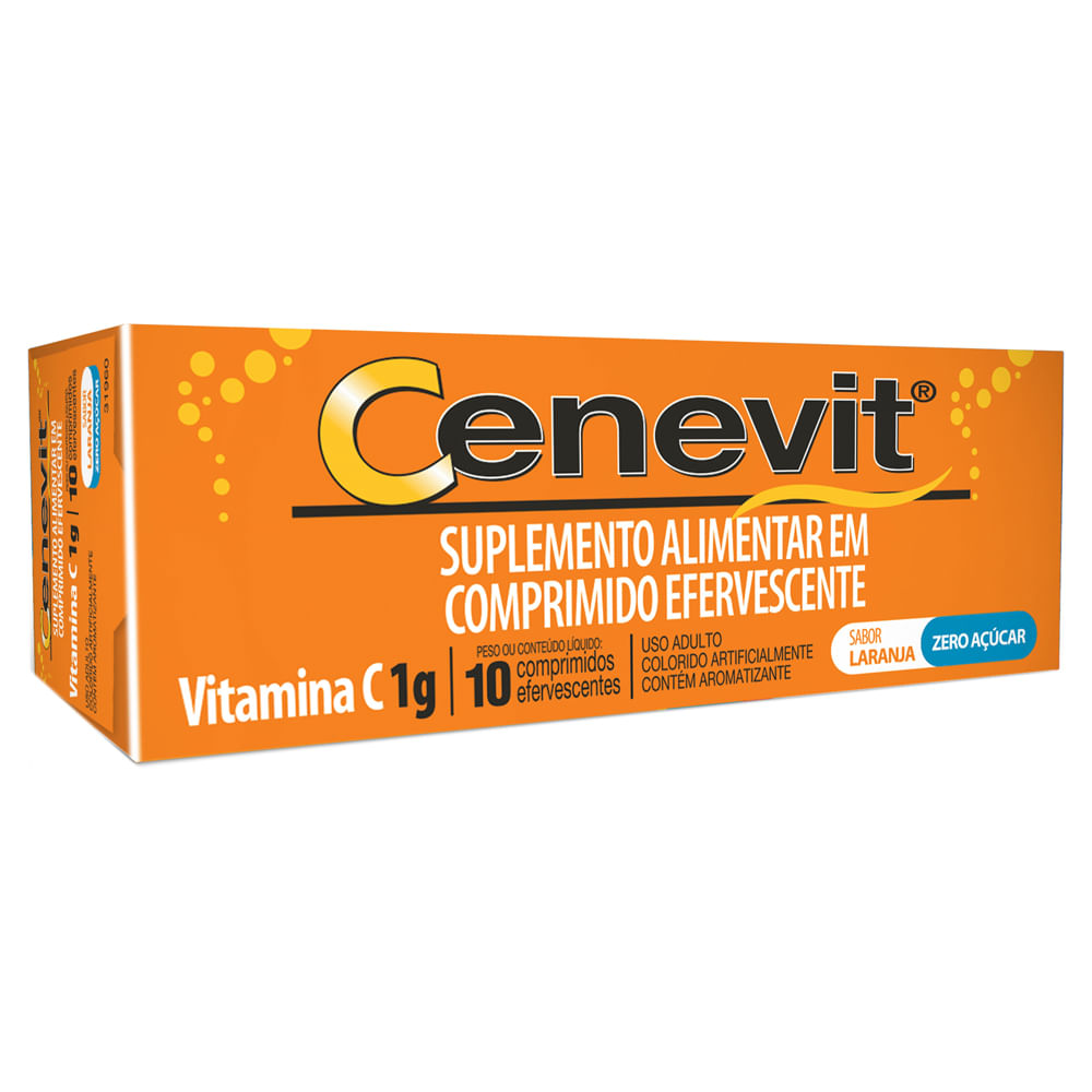 CENEVIT 1G COM 10 COMPRIMIDOS EFERVESCENTES LARANJA ZERO ACUCAR LEGRAND
