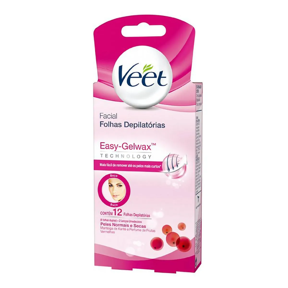 CERA FACIAL DEPILATORIA VEET NORMAL COM 12 FOLHAS