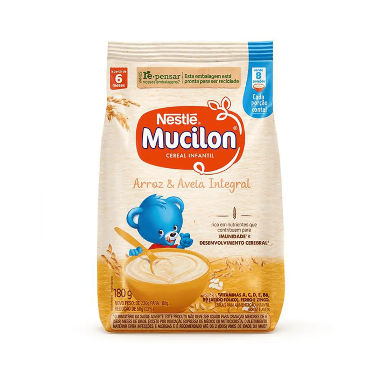 CEREAL INFANTIL MUCILON ARROZ E AVEIA SACHE 180G