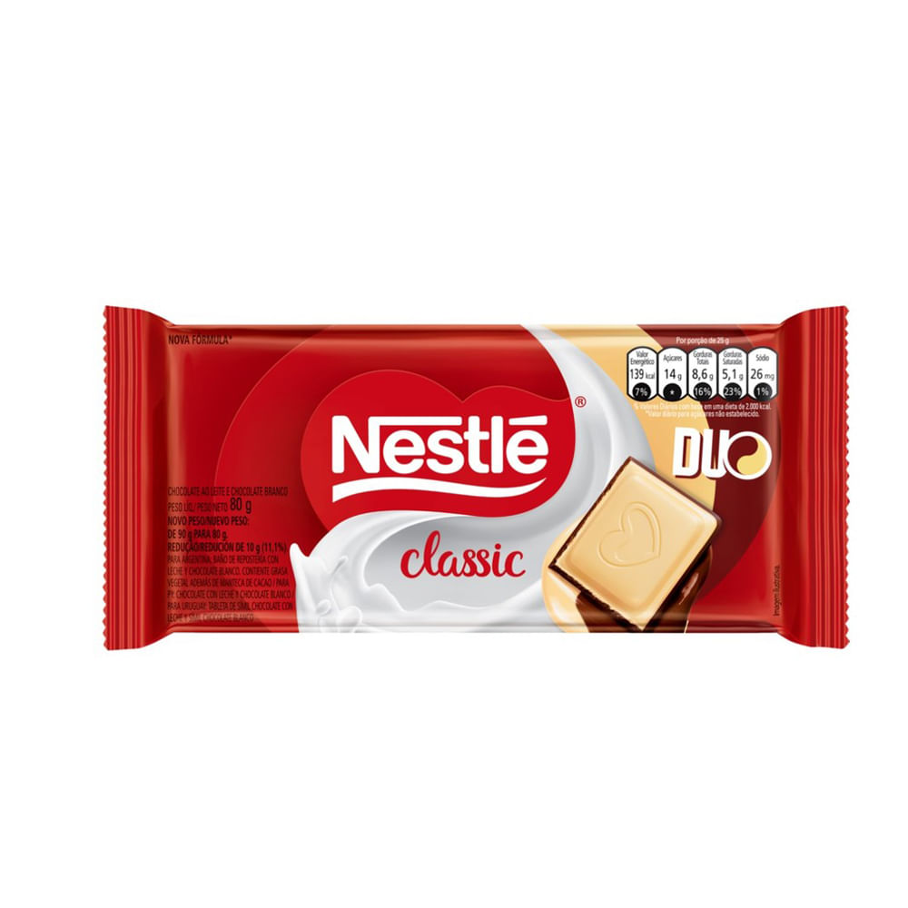 CHOCOLATE CLASSIC DUO 80G NESTLE