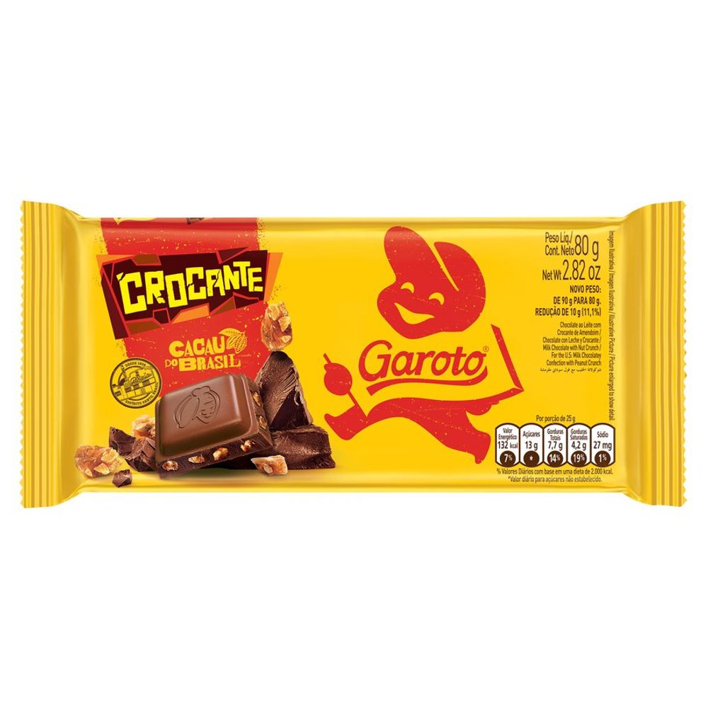 CHOCOLATE CROCANTE GAROTO 90G