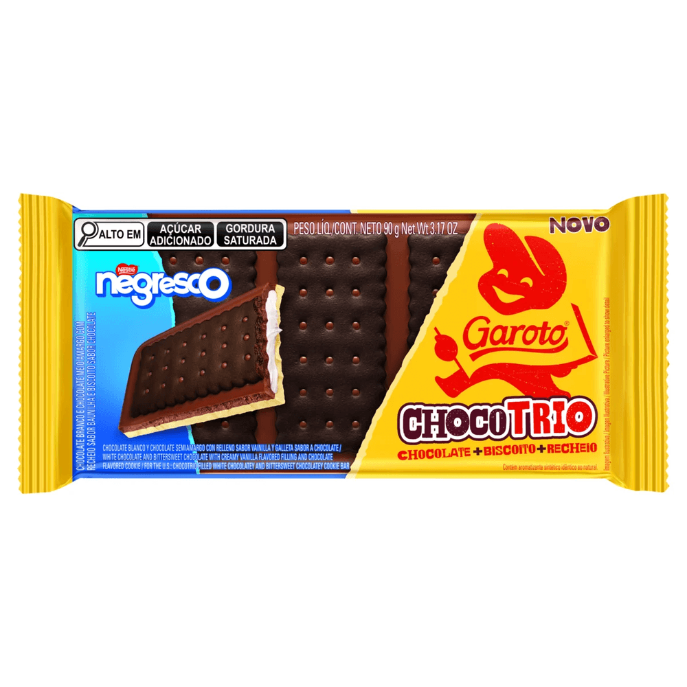 CHOCOLATE GAROTO TRIO NEGRESCO 90G