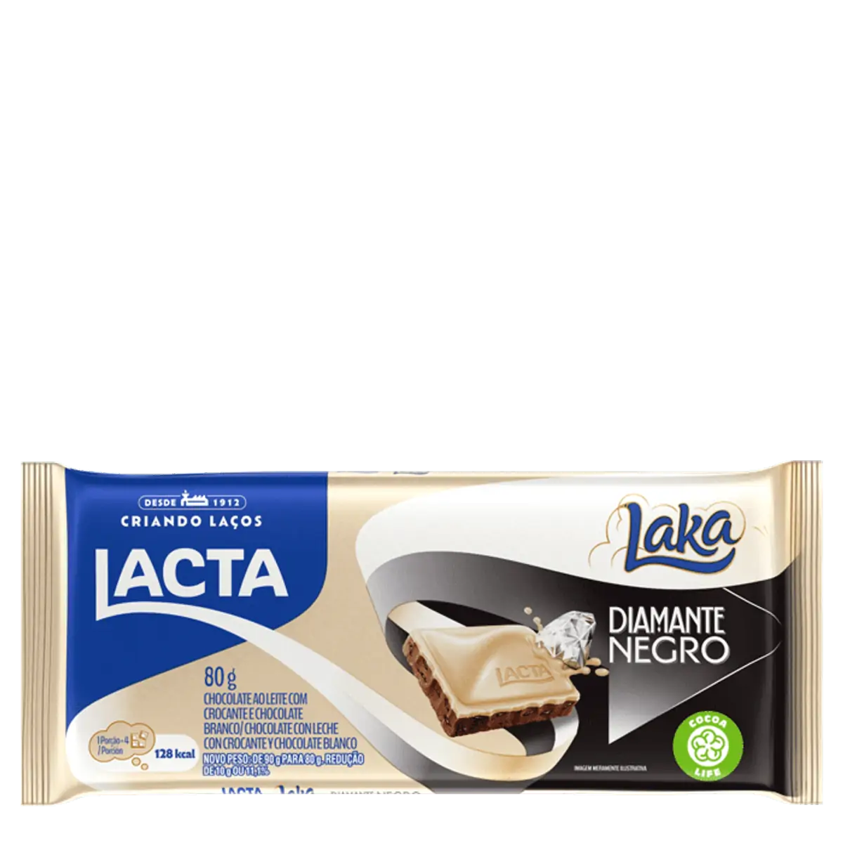 CHOCOLATE LACTA DIAMANTE NEGRO 80G