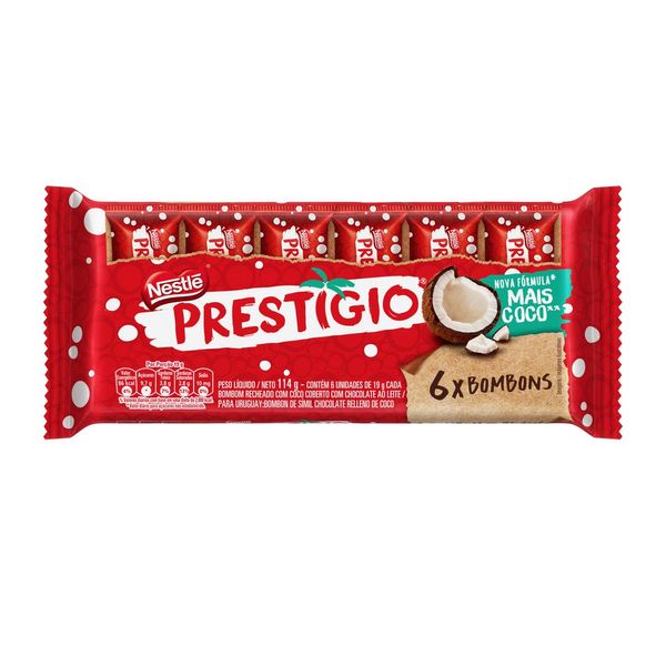 CHOCOLATE PRESTIGIO AO LEITE FLOWPACK 114G