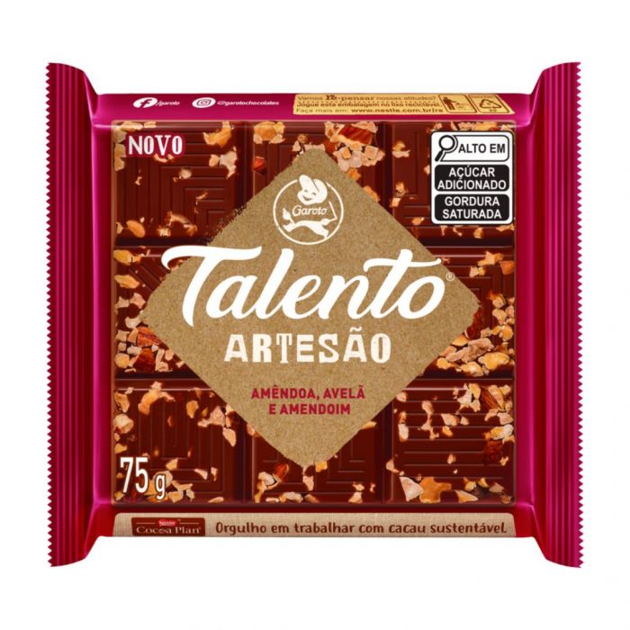 CHOCOLATE TALENTO AMENDOA E AMENDOIM 75G