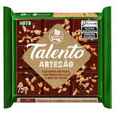 CHOCOLATE TALENTO ARTESAO CASTANHA DE CAJU E DO PARA 75G