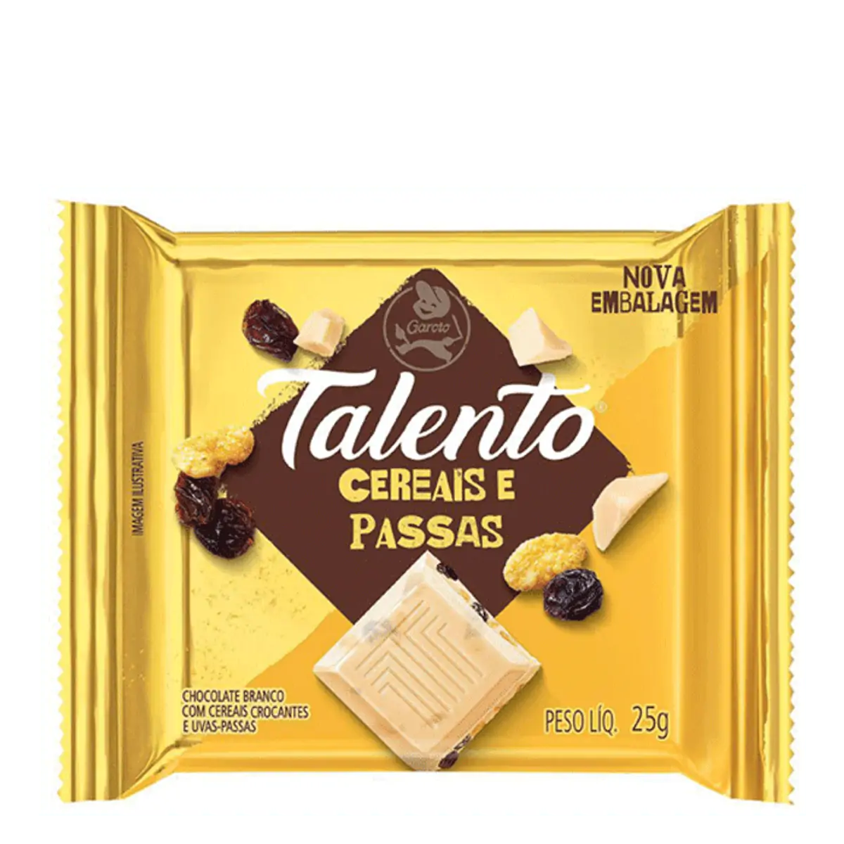 CHOCOLATE TALENTO BRANCO COM CEREAIS 25G
