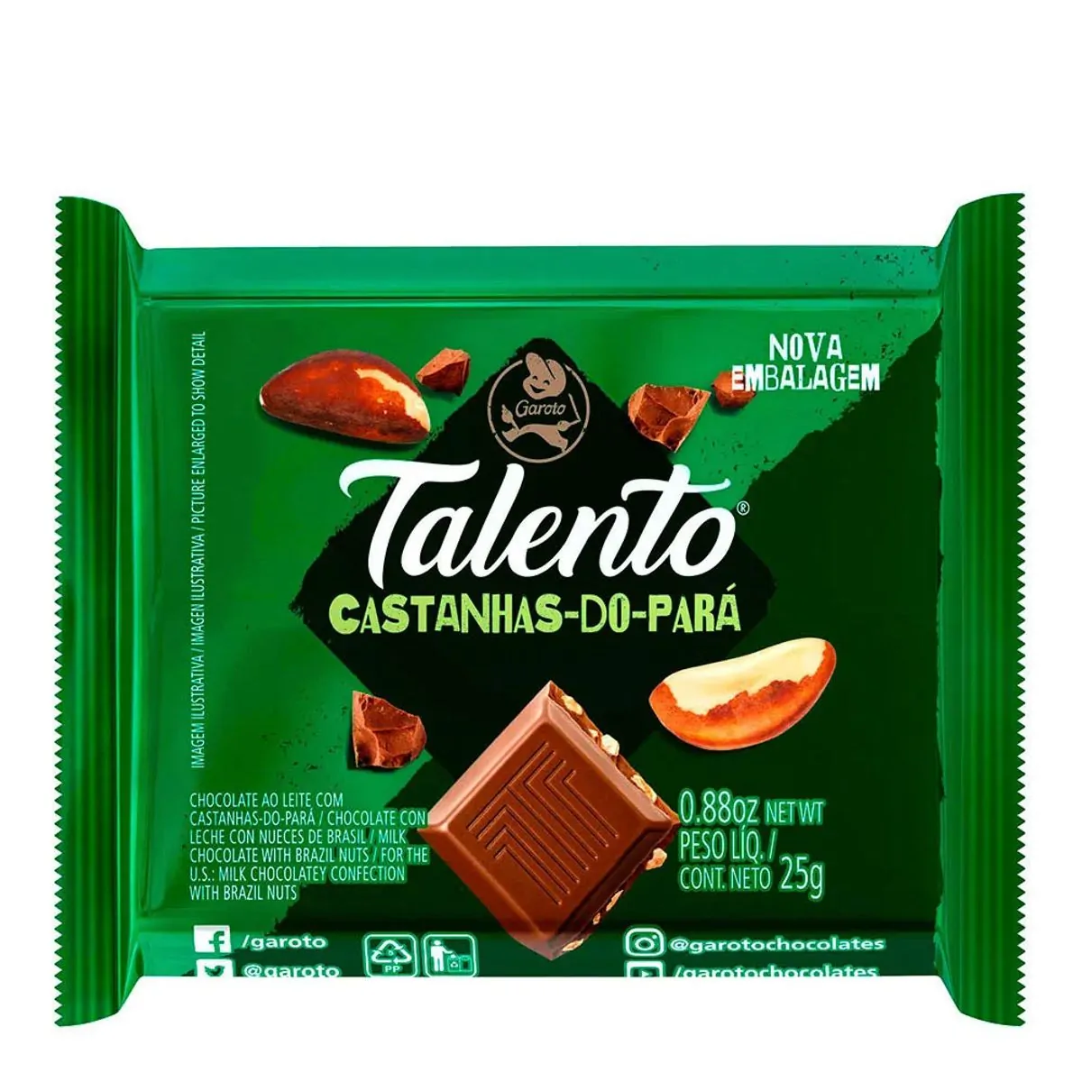 CHOCOLATE TALENTO CASTANHA DO PARA 25G