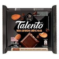 CHOCOLATE TALENTO MEIO AMARGO COM AMENDOAS 85G
