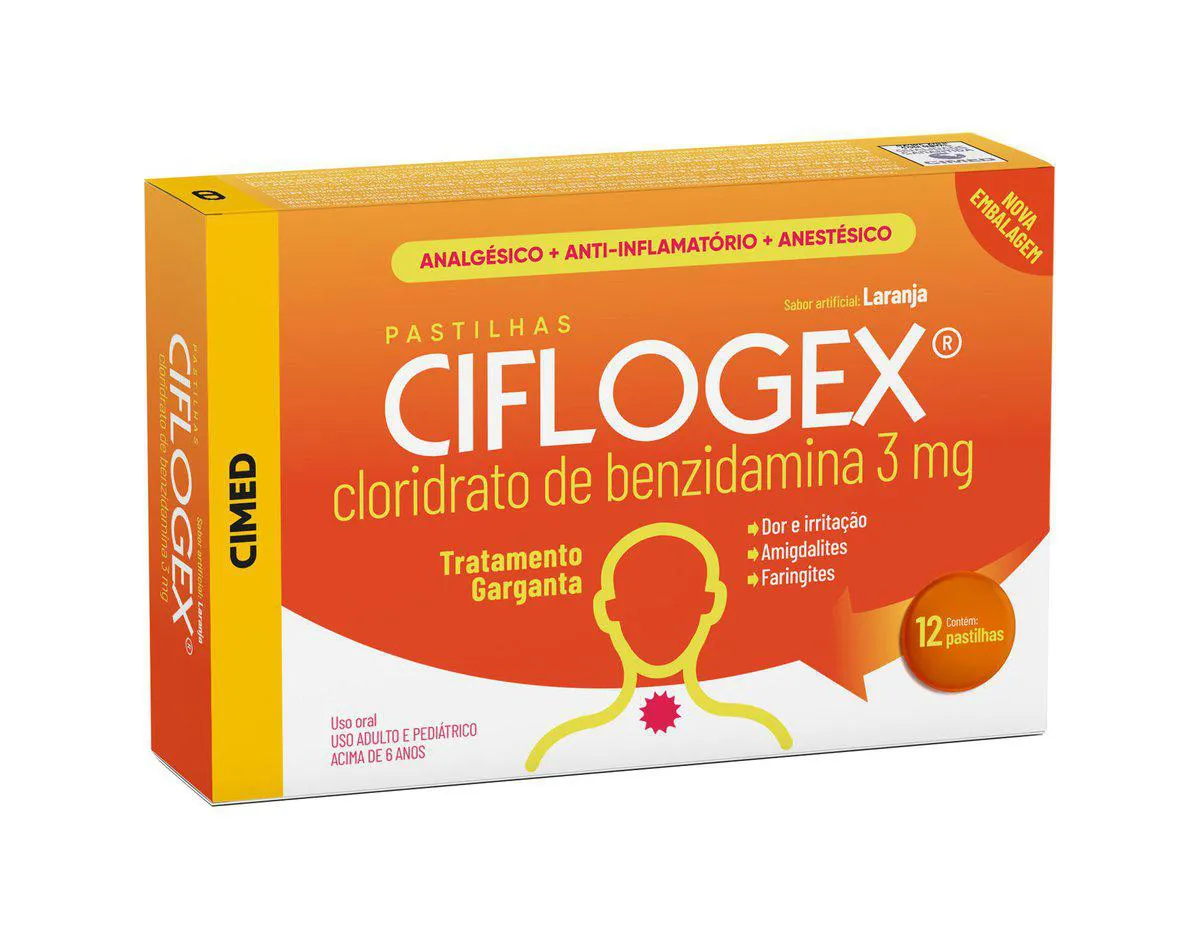 Thumbnail de CIFLOGEX 3,0MG COM 12 PASTILHAS SABOR LARANJA CIMED